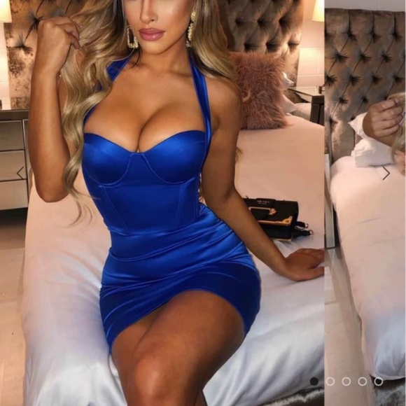 BabyBoo Ada Electric Blue Mini Dress - Picture 1 of 2